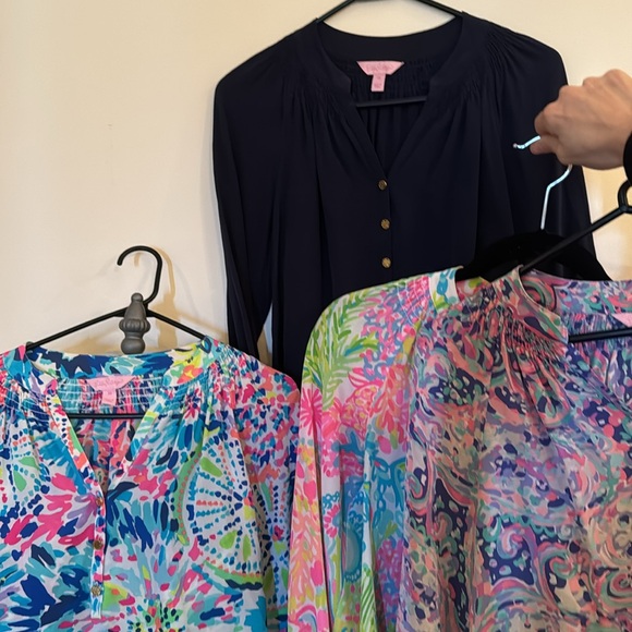 Bundle of 4 Lily Pulitzer Elsa Silk blouses - size XS - Picture 2 of 7